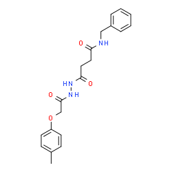 ChemSpider 2D Image | N-Benzyl-4-{2-[(4-methylphenoxy)acetyl]hydrazino}-4-oxobutanamide | C20H23N3O4