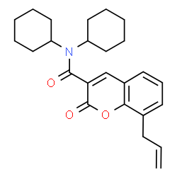 ChemSpider 2D Image | 8-Allyl-N,N-dicyclohexyl-2-oxo-2H-chromene-3-carboxamide | C25H31NO3