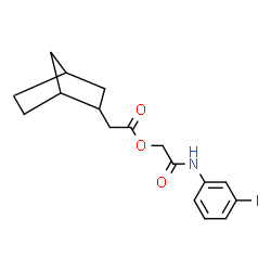 ChemSpider 2D Image | 2-[(3-Iodophenyl)amino]-2-oxoethyl bicyclo[2.2.1]hept-2-ylacetate | C17H20INO3