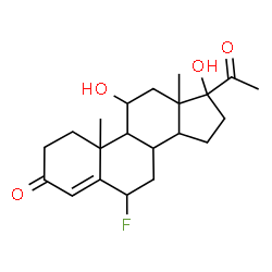 ChemSpider 2D Image | 6-Fluoro-11,17-dihydroxypregn-4-ene-3,20-dione | C21H29FO4