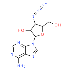 ChemSpider 2D Image | 9-(3-Azido-3-deoxypentofuranosyl)-9H-purin-6-amine | C10H13N8O3