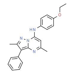 ChemSpider 2D Image | N-(4-Ethoxyphenyl)-2,5-dimethyl-3-phenylpyrazolo[1,5-a]pyrimidin-7-amine | C22H22N4O