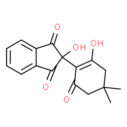 ChemSpider 2D Image | 2-Hydroxy-2-(2-hydroxy-4,4-dimethyl-6-oxo-1-cyclohexen-1-yl)-1H-indene-1,3(2H)-dione | C17H16O5