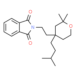 ChemSpider 2D Image | 2-{2-[2,2-Dimethyl-4-(3-methylbutyl)tetrahydro-2H-pyran-4-yl]ethyl}-1H-isoindole-1,3(2H)-dione | C22H31NO3