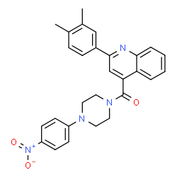 ChemSpider 2D Image | [2-(3,4-Dimethylphenyl)-4-quinolinyl][4-(4-nitrophenyl)-1-piperazinyl]methanone | C28H26N4O3