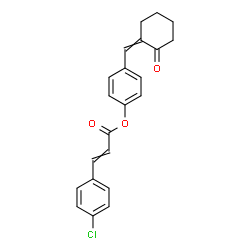 ChemSpider 2D Image | 4-[(2-Oxocyclohexylidene)methyl]phenyl 3-(4-chlorophenyl)acrylate | C22H19ClO3