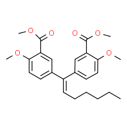 ChemSpider 2D Image | dimethyl 3,3'-hept-1-ene-1,1-diylbis(6-methoxybenzoate) | C25H30O6