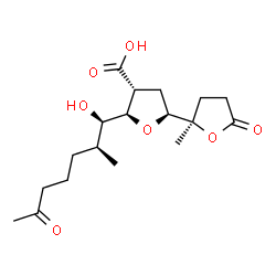 ChemSpider 2D Image | (2S,2'R,4R,5R)-5-[(1R,2S)-1-Hydroxy-2-methyl-6-oxoheptyl]-2'-methyl-5'-oxooctahydro-2,2'-bifuran-4-carboxylic acid | C18H28O7