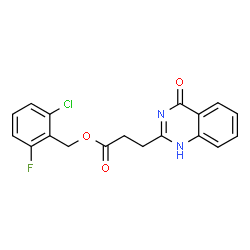 ChemSpider 2D Image | 2-Chloro-6-fluorobenzyl 3-(4-oxo-1,4-dihydro-2-quinazolinyl)propanoate | C18H14ClFN2O3