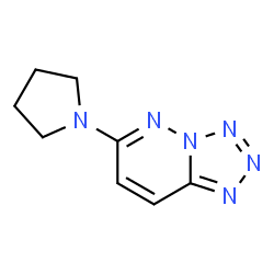 ChemSpider 2D Image | 6-(1-Pyrrolidinyl)tetrazolo[1,5-b]pyridazine | C8H10N6