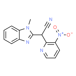 ChemSpider 2D Image | (1-Methyl-1H-benzimidazol-2-yl)(3-nitro-2-pyridinyl)acetonitrile | C15H11N5O2