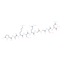 ChemSpider 2D Image | 5-Oxoprolylalanyllysylserylglutaminylglycylglycylserylasparagine | C33H54N12O15