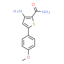 ChemSpider 2D Image | 3-Amino-5-(4-methoxyphenyl)-2-thiophenecarboxamide | C12H12N2O2S