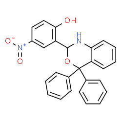 ChemSpider 2D Image | 2-(4,4-Diphenyl-1,4-dihydro-2H-3,1-benzoxazin-2-yl)-4-nitrophenol | C26H20N2O4