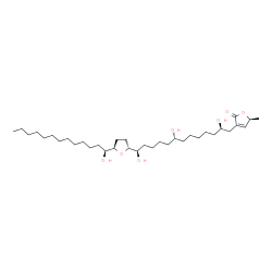 ChemSpider 2D Image | (5S)-5-Methyl-3-[(2R,8R,13R)-2,8,13-trihydroxy-13-{(2R,5R)-5-[(1S)-1-hydroxytridecyl]tetrahydro-2-furanyl}tridecyl]-2(5H)-furanone | C35H64O7