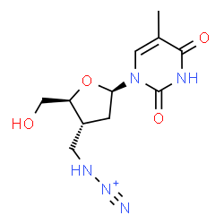ChemSpider 2D Image | 3'-Deoxy-3'-(2-triazyn-2-ium-1-ylmethyl)thymidine | C11H16N5O4