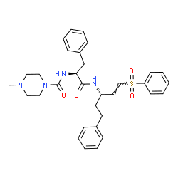 ChemSpider 2D Image | Nalpha-[(4-Methyl-1-piperazinyl)carbonyl]-N-[(1E,3S)-5-phenyl-1-(phenylsulfonyl)-1-penten-3-yl]-L-phenylalaninamide | C32H38N4O4S