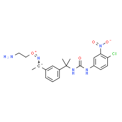 ChemSpider 2D Image | 1-{(Z)-[(2-Aminoethyl)oxonio]amino}-1-[3-(2-{[(4-chloro-3-nitrophenyl)carbamoyl]amino}-2-propanyl)phenyl]ethanide | C20H24ClN5O4