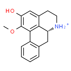 ChemSpider 2D Image | (6aR)-2-Hydroxy-1-methoxy-5,6,6a,7-tetrahydro-4H-dibenzo[de,g]quinolinium | C17H18NO2