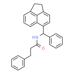 ChemSpider 2D Image | N-[1,2-Dihydro-5-acenaphthylenyl(phenyl)methyl]-3-phenylpropanamide | C28H25NO