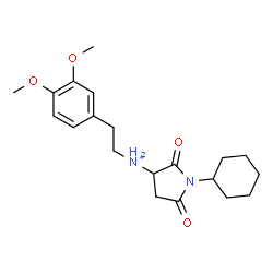 ChemSpider 2D Image | 1-Cyclohexyl-N-[2-(3,4-dimethoxyphenyl)ethyl]-2,5-dioxo-3-pyrrolidinaminium | C20H29N2O4