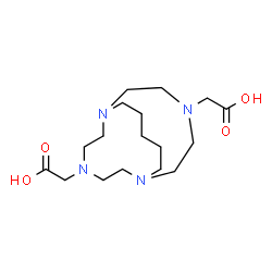 ChemSpider 2D Image | 2,2'-(1,4,7,10-Tetraazabicyclo[5.5.5]heptadecane-4,10-diyl)diacetic acid | C17H32N4O4