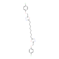 ChemSpider 2D Image | 2,2'-(1,8-Octanediyl)bis{5-[(4-chlorophenoxy)methyl]-1,3,4-oxadiazole} | C26H28Cl2N4O4