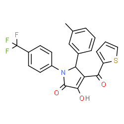 ChemSpider 2D Image | 3-Hydroxy-5-(3-methylphenyl)-4-(2-thienylcarbonyl)-1-[4-(trifluoromethyl)phenyl]-1,5-dihydro-2H-pyrrol-2-one | C23H16F3NO3S