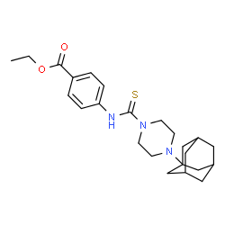 ChemSpider 2D Image | Ethyl 4-({[4-(adamantan-1-yl)piperazin-1-yl]carbothioyl}amino)benzoate | C24H33N3O2S