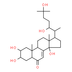 ChemSpider 2D Image | (2beta,3alpha,5beta,10alpha,13alpha,14beta,17alpha,22S)-2,3,14,22,25-Pentahydroxycholest-7-en-6-one | C27H44O6