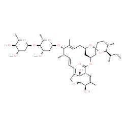 ChemSpider 2D Image | (1'R,2R,4'S,5S,6R,8'R,10'E,12'S,13'S,14'E,16'E,20'R,21'R,24'R)-6-[(2S)-2-Butanyl]-21',24'-dihydroxy-5,11',13',22'-tetramethyl-2'-oxo-3,4,5,6-tetrahydrospiro[pyran-2,6'-[3,7,19]trioxatetracyclo[15.6.1.
1~4,8~.0~20,24~]pentacosa[10,14,16,22]tetraen]-12'-yl 2,6-dideoxy-4-O-(2,6-dideoxy-3-O-methyl-alpha-L-arabino-hexopyranosyl)-3-O-methyl-alpha-L-arabino-hexopyranoside | C48H74O14