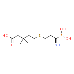 ChemSpider 2D Image | 5-{[3-(Dihydroxyphosphino)-3-iminopropyl]sulfanyl}-3,3-dimethylpentanoic acid | C10H20NO4PS