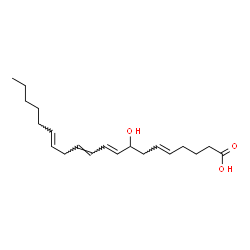 ChemSpider 2D Image | (5E,9E,11E,14E)-8-Hydroxy-5,9,11,14-icosatetraenoic acid | C20H32O3