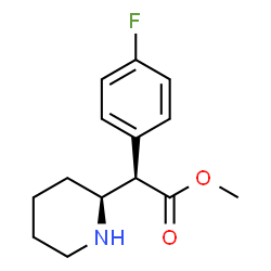 ChemSpider 2D Image | Methyl (2R)-(4-fluorophenyl)[(2S)-2-piperidinyl]acetate | C14H18FNO2