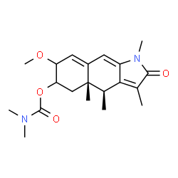 ChemSpider 2D Image | (4S,4aS)-7-Methoxy-1,3,4,4a-tetramethyl-2-oxo-2,4,4a,5,6,7-hexahydro-1H-benzo[f]indol-6-yl dimethylcarbamate | C20H28N2O4