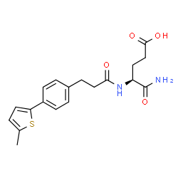 ChemSpider 2D Image | N~2~-{3-[4-(5-Methyl-2-thienyl)phenyl]propanoyl}-L-alpha-glutamine | C19H22N2O4S