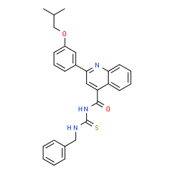 ChemSpider 2D Image | N-(Benzylcarbamothioyl)-2-(3-isobutoxyphenyl)-4-quinolinecarboxamide | C28H27N3O2S