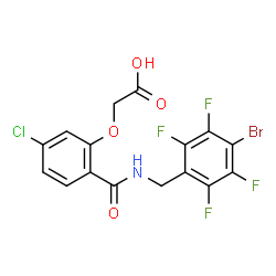 ChemSpider 2D Image | {2-[(4-Bromo-2,3,5,6-tetrafluorobenzyl)carbamoyl]-5-chlorophenoxy}acetic acid | C16H9BrClF4NO4