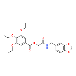 ChemSpider 2D Image | 2-[(1,3-Benzodioxol-5-ylmethyl)amino]-2-oxoethyl 3,4,5-triethoxybenzoate | C23H27NO8