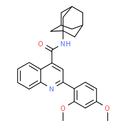 ChemSpider 2D Image | N-(Adamantan-1-yl)-2-(2,4-dimethoxyphenyl)-4-quinolinecarboxamide | C28H30N2O3