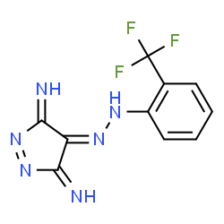 ChemSpider 2D Image | 4-{[2-(Trifluoromethyl)phenyl]hydrazono}-3H-pyrazole-3,5(4H)-diimine | C10H7F3N6