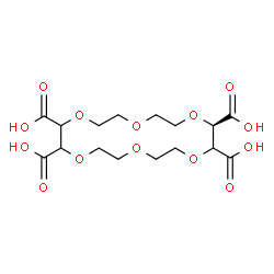 ChemSpider 2D Image | (2R)-1,4,7,10,13,16-Hexaoxacyclooctadecane-2,3,11,12-tetracarboxylic acid | C16H24O14