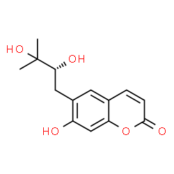 ChemSpider 2D Image | 6-[(2R)-2,3-dihydroxy-3-methylbutyl]-7-hydroxychromen-2-one | C14H16O5