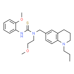 ChemSpider 2D Image | 1-(2-Methoxyethyl)-3-(2-methoxyphenyl)-1-[(1-propyl-1,2,3,4-tetrahydro-6-quinolinyl)methyl]thiourea | C24H33N3O2S