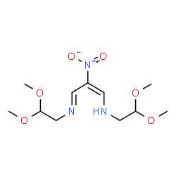 ChemSpider 2D Image | (1E,3E)-N-(2,2-Dimethoxyethyl)-3-[(2,2-dimethoxyethyl)imino]-2-nitro-1-propen-1-amine | C11H21N3O6