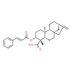 ChemSpider 2D Image | (3alpha,5beta,8alpha,9beta,10alpha)-3-{[(2E)-3-Phenyl-2-propenoyl]oxy}kaur-16-en-18-oic acid | C29H36O4