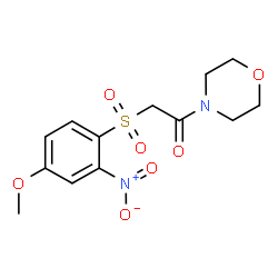ChemSpider 2D Image | 2-[(4-Methoxy-2-nitrophenyl)sulfonyl]-1-(4-morpholinyl)ethanone | C13H16N2O7S