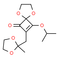 ChemSpider 2D Image | 3-Isopropoxy-2-[(2-methyl-1,3-dioxolan-2-yl)methyl]-5,8-dioxaspiro[3.4]oct-2-en-1-one | C14H20O6