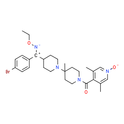 ChemSpider 2D Image | {(4-Bromophenyl)[1'-(3,5-dimethyl-1-oxidoisonicotinoyl)-4'-methyl-1,4'-bipiperidin-4-yl]methyliumyl}(ethoxy)azanide | C28H37BrN4O3