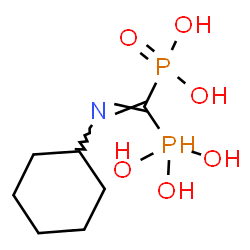 ChemSpider 2D Image | [(E)-(Cyclohexylimino)(trihydroxyphosphoranyl)methyl]phosphonic acid | C7H17NO6P2